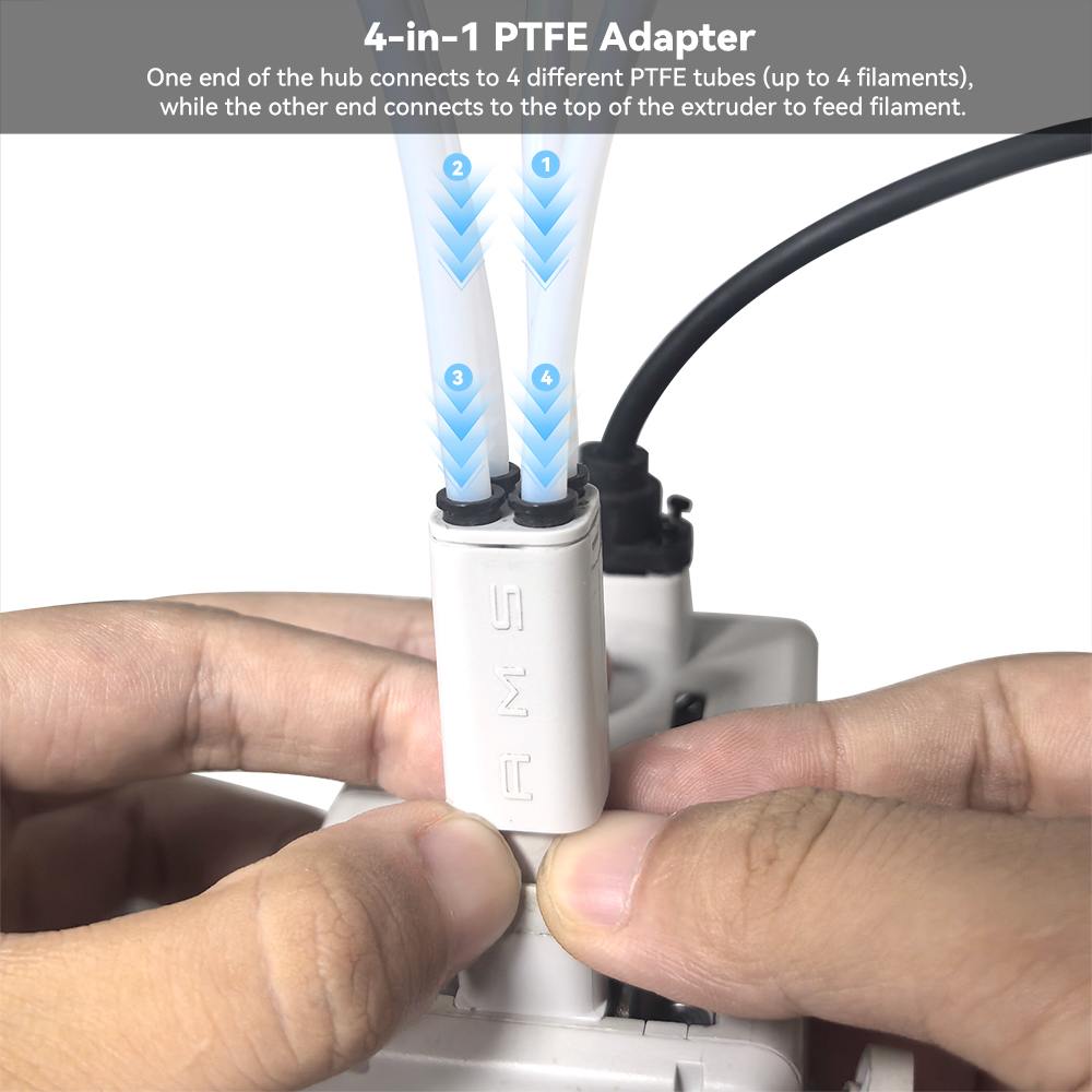3D Printing Bambu Lab A1 - Upgraded 4-in-1 PTFE AdapterFor Bambu Lab