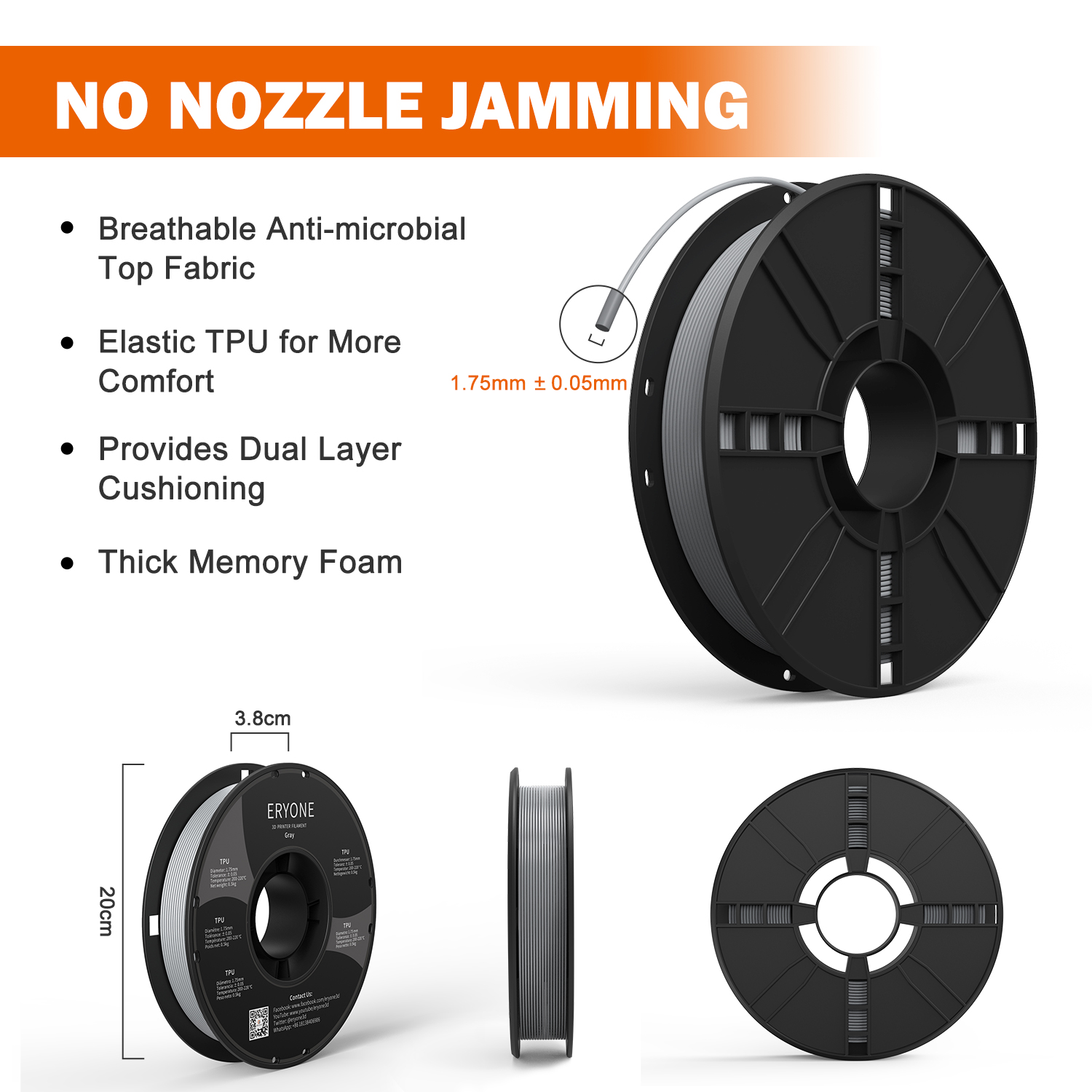 Eryone Flexible TPU Filament 1 - Tpu Flexible Filament recension och pris